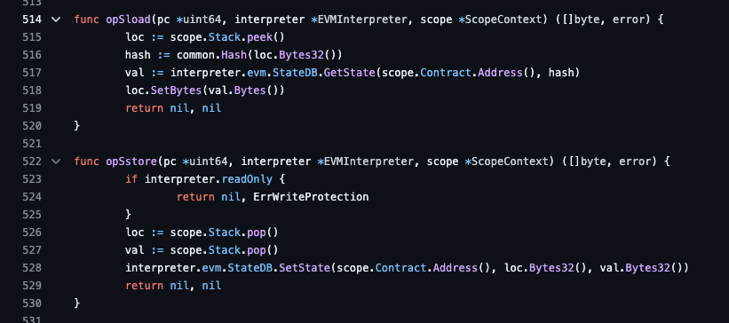 https://github.com/ethereum/go-ethereum/blob/16ce7bf50fa71c907d1dc6504ed32a9161e71351/core/vm/instructions.go#L514